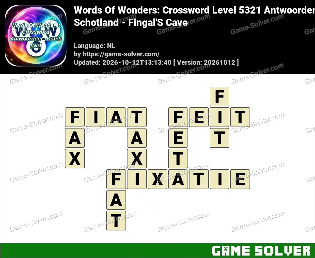 Words Of Wonders: Crossword Level 5321 Antwoorden – Schotland – Fingal’S Cave